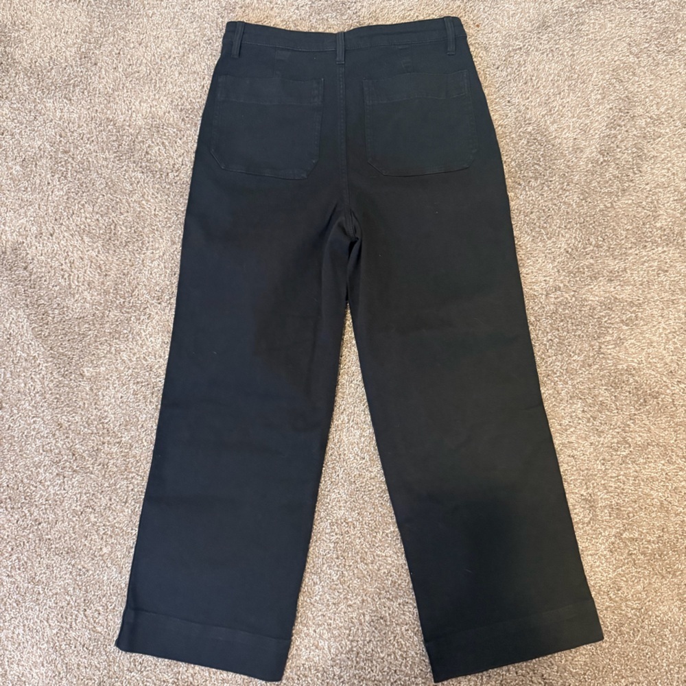 Quince organic stretch cotton twill wide leg high rise crop pants woman size 29 - Picture 9 of 15